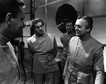 Foreground - Blaine (Charles Tingwell) and Dr Cole (Robert Macleod)