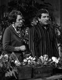 Colin Trafford (Keith Barron) and Mrs Gale (Beryl Cooke)