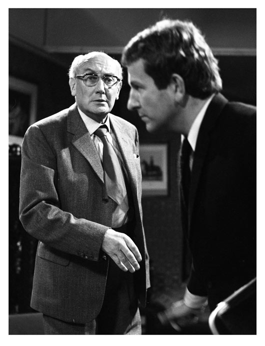 BBC publicity photo showing Dr Harsham (Noel Howlett) and Colin Trafford (Keith Barron)