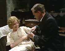 Jack Ford (James Bolam) gives the engagement ring to Dolly (Madelaine Newton).